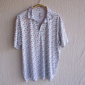 Style Driver Polo Shirt Mens XL White Golf World Amateur South Carolina Print